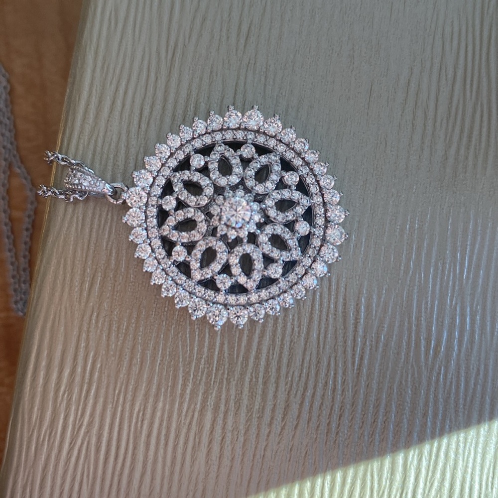 JTV White Cubic zirconia 18” plus 2” necklace